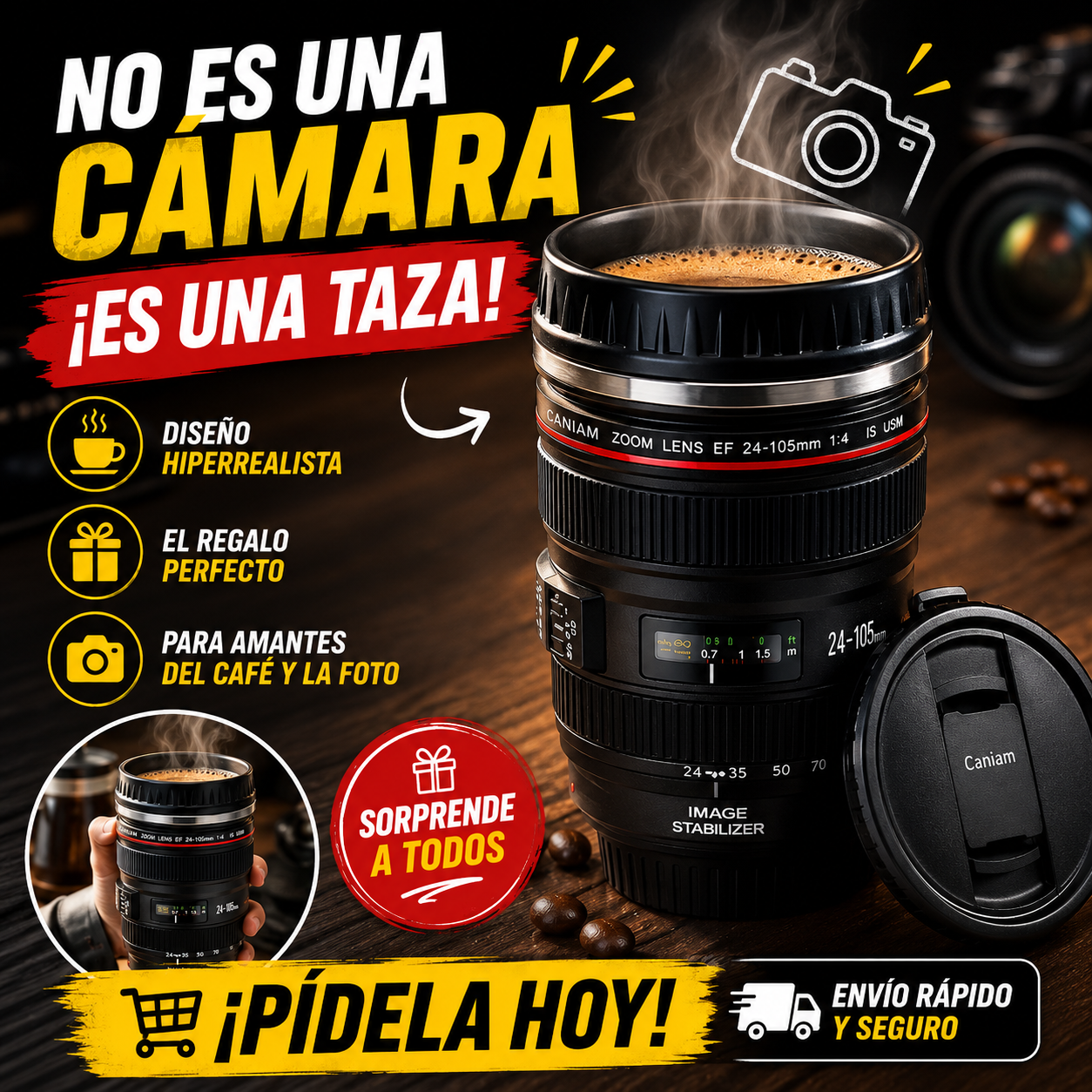 Taza Térmica Cámara Lens