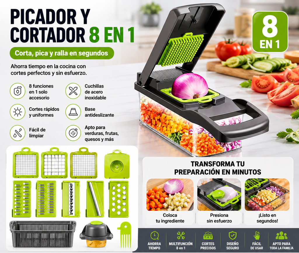 Picador y Cortador Multifuncional 12 en 1